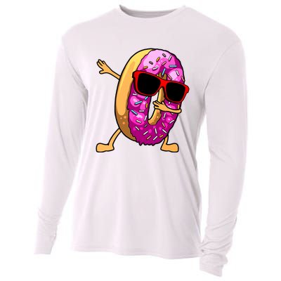 Donut Art For Women Dabbing Doughnut Donut Lover Cooling Performance Long Sleeve Crew