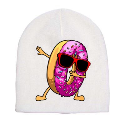 Donut Art For Women Dabbing Doughnut Donut Lover Short Acrylic Beanie