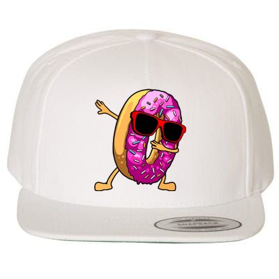 Donut Art For Women Dabbing Doughnut Donut Lover Wool Snapback Cap