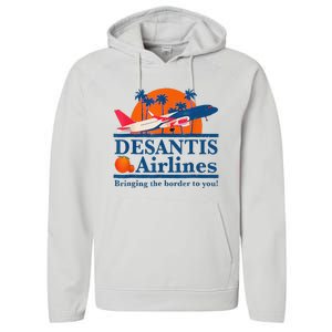 DeSantis Airlines Funny Political Meme Ron DeSantis Governor Performance Fleece Hoodie