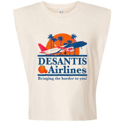 DeSantis Airlines Funny Political Meme Ron DeSantis Governor Garment-Dyed Women's Muscle Tee