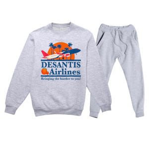 DeSantis Airlines Funny Political Meme Ron DeSantis Governor Premium Crewneck Sweatsuit Set