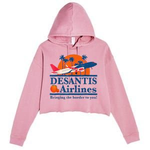 DeSantis Airlines Funny Political Meme Ron DeSantis Governor Crop Fleece Hoodie