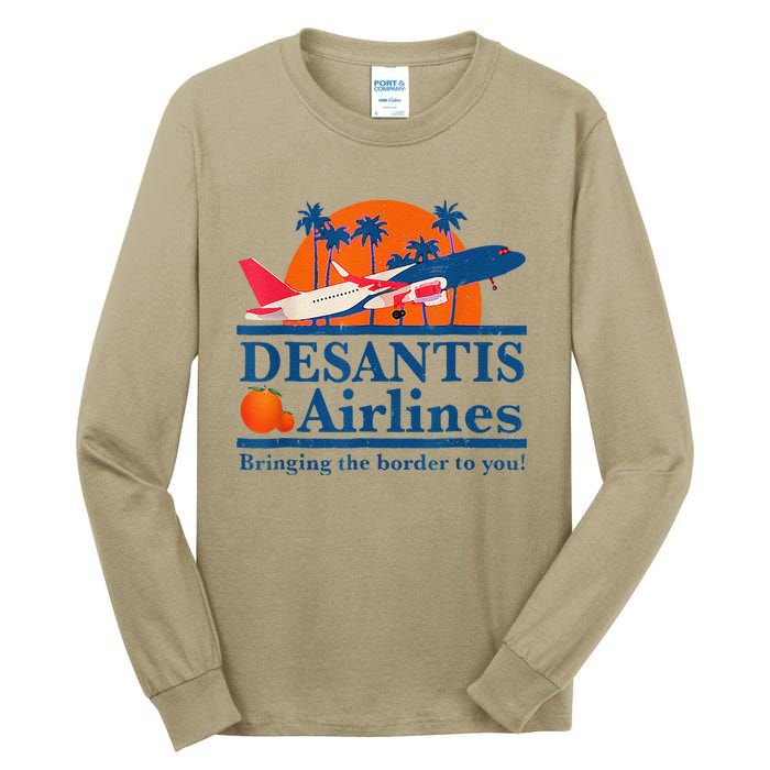 DeSantis Airlines Funny Political Meme Ron DeSantis Governor Tall Long Sleeve T-Shirt