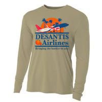 DeSantis Airlines Funny Political Meme Ron DeSantis Governor Cooling Performance Long Sleeve Crew