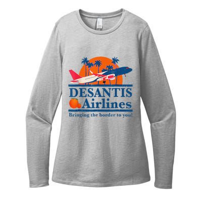 DeSantis Airlines Funny Political Meme Ron DeSantis Governor Womens CVC Long Sleeve Shirt