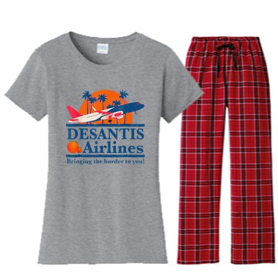 DeSantis Airlines Funny Political Meme Ron DeSantis Governor Women's Flannel Pajama Set