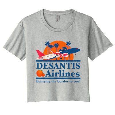 DeSantis Airlines Funny Political Meme Ron DeSantis Governor Women's Crop Top Tee