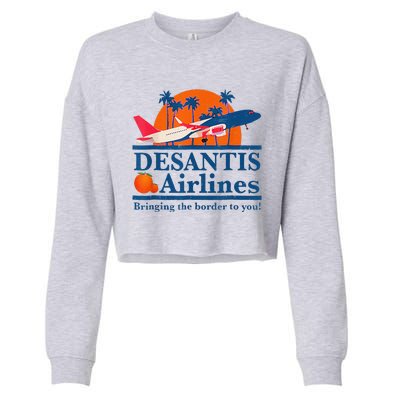 DeSantis Airlines Funny Political Meme Ron DeSantis Governor Cropped Pullover Crew