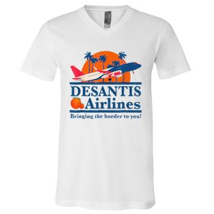 DeSantis Airlines Funny Political Meme Ron DeSantis Governor V-Neck T-Shirt