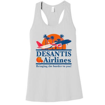 DeSantis Airlines Funny Political Meme Ron DeSantis Governor Women's Racerback Tank