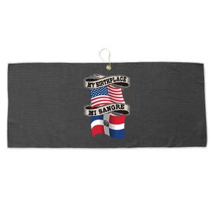 Dominican American Flag Half American Half Dominican Roots Gift Large Microfiber Waffle Golf Towel