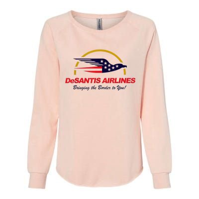 DeSantis Airlines Funny Political Meme DeSantis Airlines Ron DeSantis Womens California Wash Sweatshirt