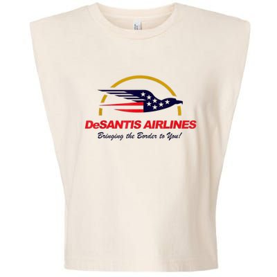 DeSantis Airlines Funny Political Meme DeSantis Airlines Ron DeSantis Garment-Dyed Women's Muscle Tee