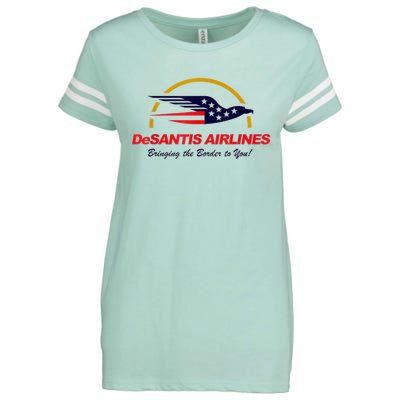 DeSantis Airlines Funny Political Meme DeSantis Airlines Ron DeSantis Enza Ladies Jersey Football T-Shirt