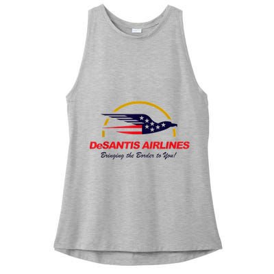 DeSantis Airlines Funny Political Meme DeSantis Airlines Ron DeSantis Ladies PosiCharge Tri-Blend Wicking Tank