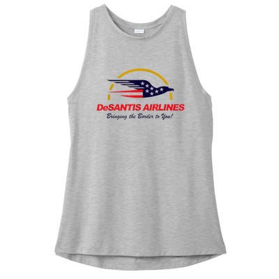 DeSantis Airlines Funny Political Meme DeSantis Airlines Ron DeSantis Ladies PosiCharge Tri-Blend Wicking Tank