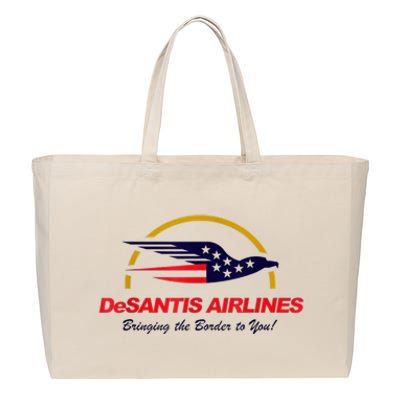 DeSantis Airlines Funny Political Meme DeSantis Airlines Ron DeSantis Cotton Canvas Jumbo Tote