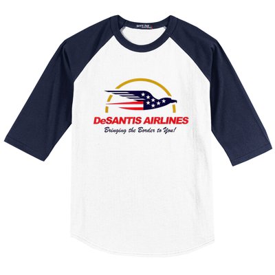 DeSantis Airlines Funny Political Meme DeSantis Airlines Ron DeSantis Baseball Sleeve Shirt