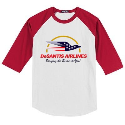 DeSantis Airlines Funny Political Meme DeSantis Airlines Ron DeSantis Kids Colorblock Raglan Jersey