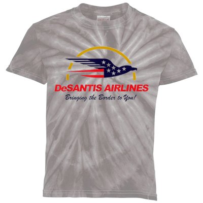 DeSantis Airlines Funny Political Meme DeSantis Airlines Ron DeSantis Kids Tie-Dye T-Shirt