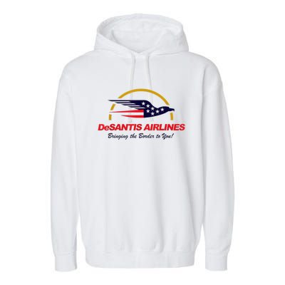 DeSantis Airlines Funny Political Meme DeSantis Airlines Ron DeSantis Garment-Dyed Fleece Hoodie