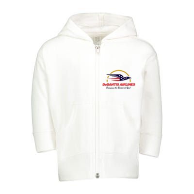 DeSantis Airlines Funny Political Meme DeSantis Airlines Ron DeSantis Toddler Zip Fleece Hoodie