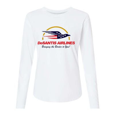 DeSantis Airlines Funny Political Meme DeSantis Airlines Ron DeSantis Womens Cotton Relaxed Long Sleeve T-Shirt