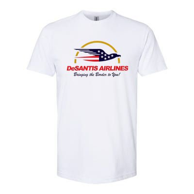 DeSantis Airlines Funny Political Meme DeSantis Airlines Ron DeSantis Softstyle CVC T-Shirt