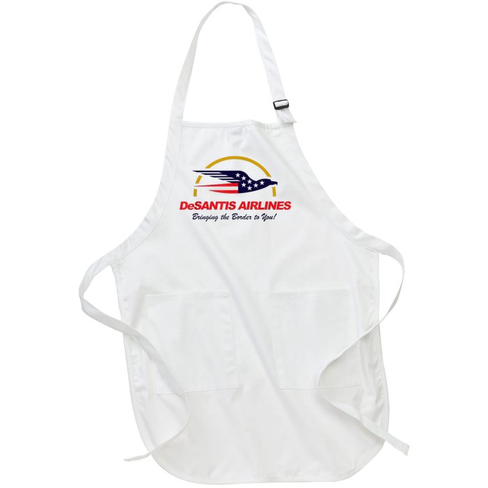 DeSantis Airlines Funny Political Meme DeSantis Airlines Ron DeSantis Full-Length Apron With Pockets