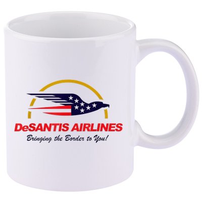 DeSantis Airlines Funny Political Meme DeSantis Airlines Ron DeSantis 11oz C Handle Ceramic Mug