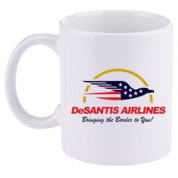 DeSantis Airlines Funny Political Meme DeSantis Airlines Ron DeSantis 11oz C Handle Ceramic Mug