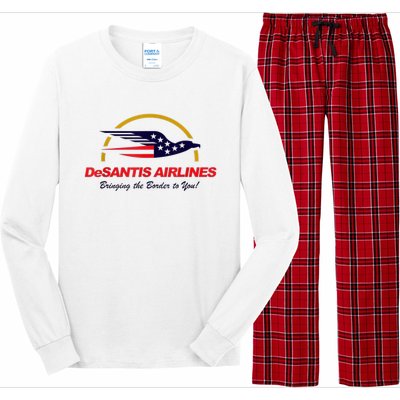 DeSantis Airlines Funny Political Meme DeSantis Airlines Ron DeSantis Long Sleeve Pajama Set