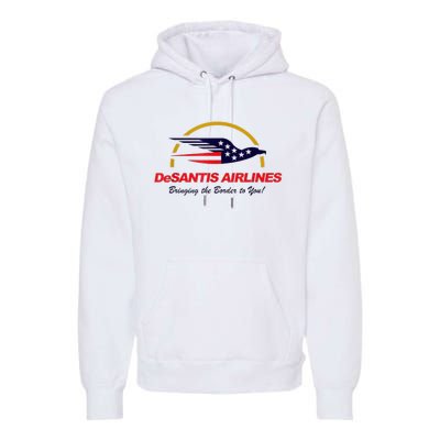 DeSantis Airlines Funny Political Meme DeSantis Airlines Ron DeSantis Premium Hoodie