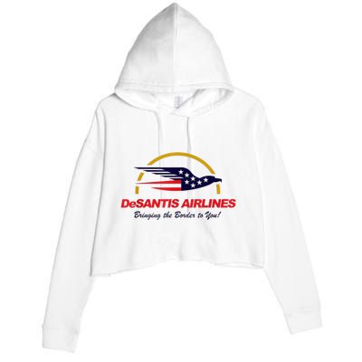 DeSantis Airlines Funny Political Meme DeSantis Airlines Ron DeSantis Crop Fleece Hoodie