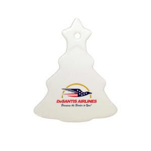 DeSantis Airlines Funny Political Meme DeSantis Airlines Ron DeSantis Ceramic Tree Ornament