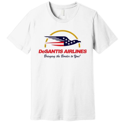 DeSantis Airlines Funny Political Meme DeSantis Airlines Ron DeSantis Premium T-Shirt