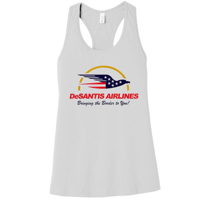 DeSantis Airlines Funny Political Meme DeSantis Airlines Ron DeSantis Women's Racerback Tank