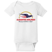 DeSantis Airlines Funny Political Meme DeSantis Airlines Ron DeSantis Baby Bodysuit