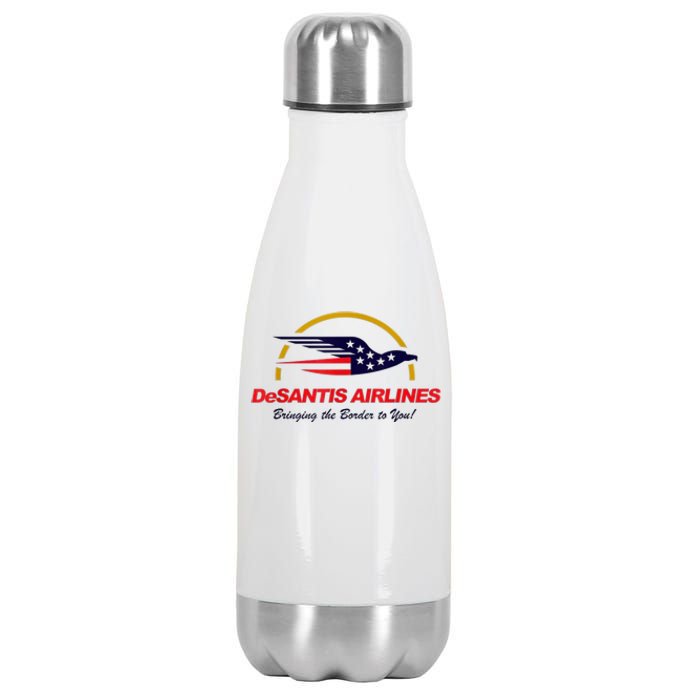 DeSantis Airlines Funny Political Meme DeSantis Airlines Ron DeSantis Stainless Steel Insulated Water Bottle