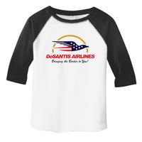 DeSantis Airlines Funny Political Meme DeSantis Airlines Ron DeSantis Toddler Fine Jersey T-Shirt