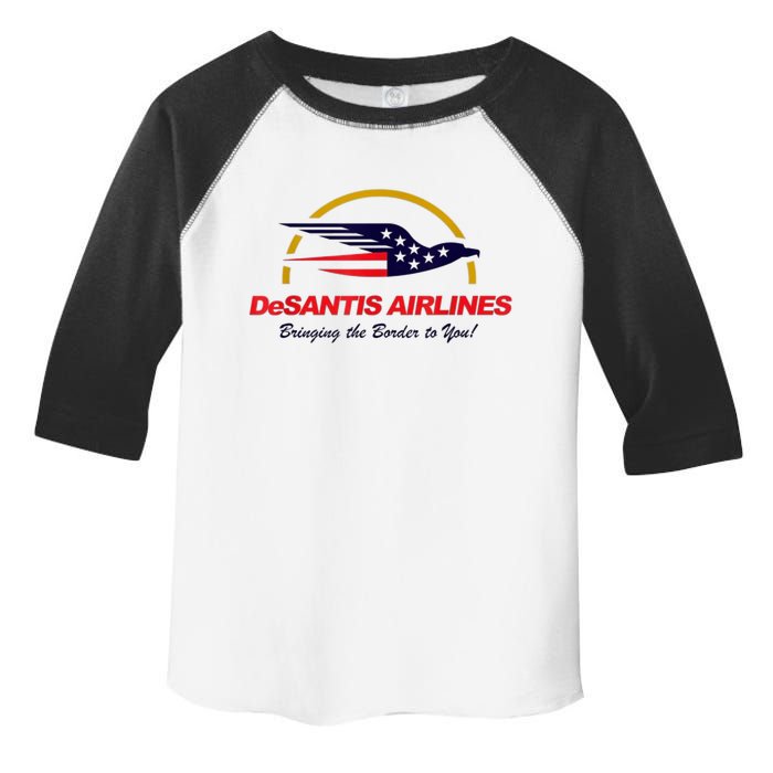 DeSantis Airlines Funny Political Meme DeSantis Airlines Ron DeSantis Toddler Fine Jersey T-Shirt