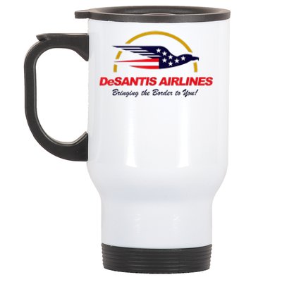 DeSantis Airlines Funny Political Meme DeSantis Airlines Ron DeSantis Stainless Steel Travel Mug