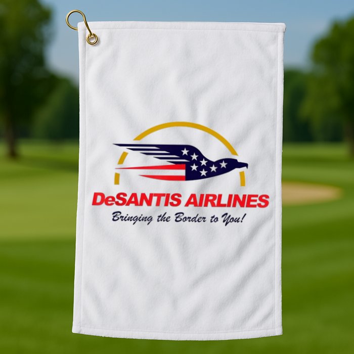 DeSantis Airlines Funny Political Meme DeSantis Airlines Ron DeSantis Golf Towel
