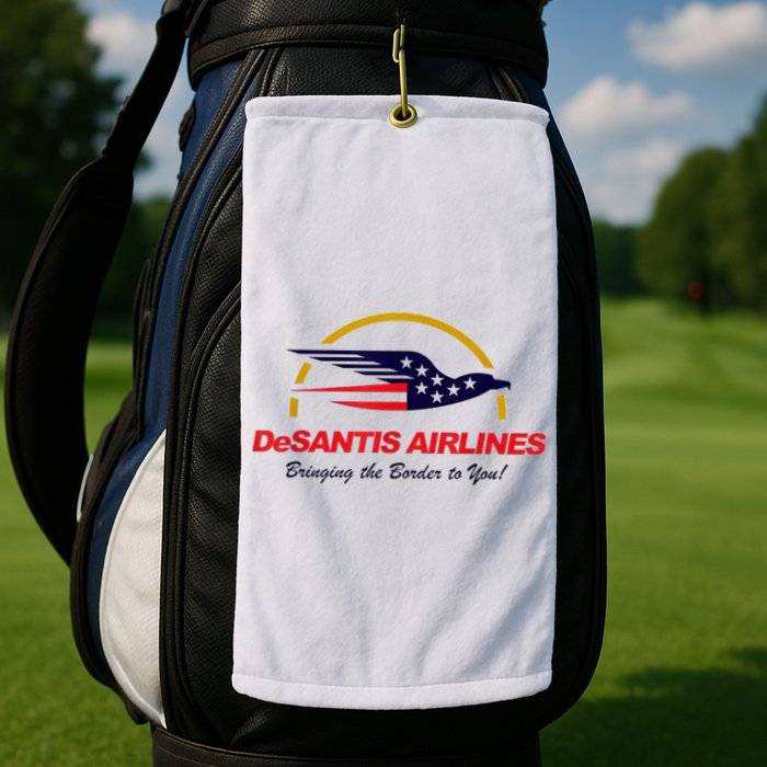 DeSantis Airlines Funny Political Meme DeSantis Airlines Ron DeSantis Golf Towel