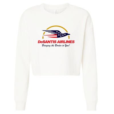 DeSantis Airlines Funny Political Meme DeSantis Airlines Ron DeSantis Cropped Pullover Crew