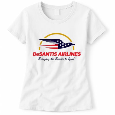 DeSantis Airlines Funny Political Meme DeSantis Airlines Ron DeSantis Womens T-Shirt