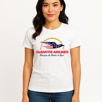 DeSantis Airlines Funny Political Meme DeSantis Airlines Ron DeSantis Womens T-Shirt