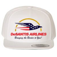 DeSantis Airlines Funny Political Meme DeSantis Airlines Ron DeSantis Wool Snapback Cap