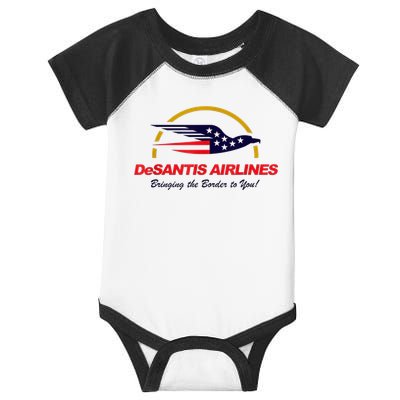 DeSantis Airlines Funny Political Meme DeSantis Airlines Ron DeSantis Infant Baby Jersey Bodysuit